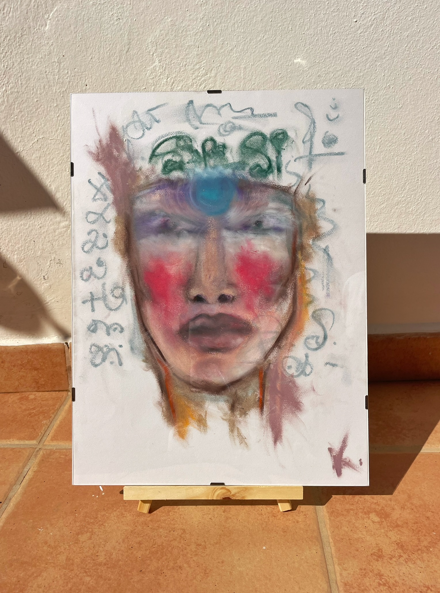 Oil pastel portrait 18